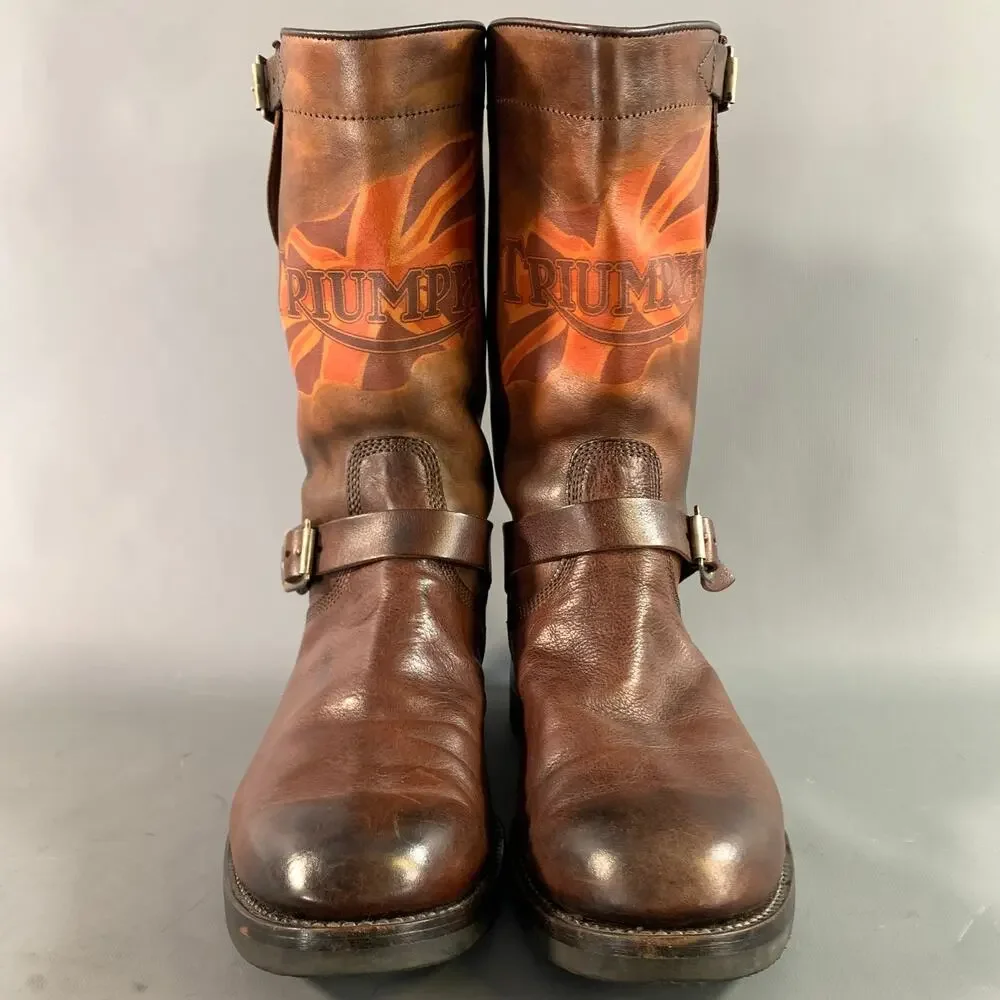 PAUL SMITH Size 8 Brown Antique Leather Pull On Boots
